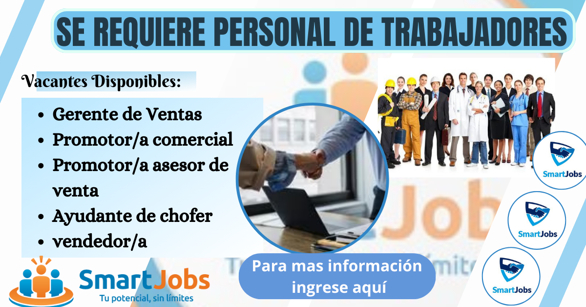 se precisa personal de trabajadores en Smart Jobs