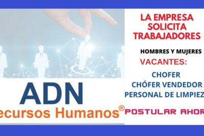 En ADN se requiere personal de trabajo