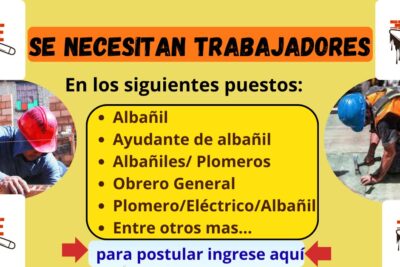 Oferta de trabajo para albañilería que hay muchos puestos vacantes